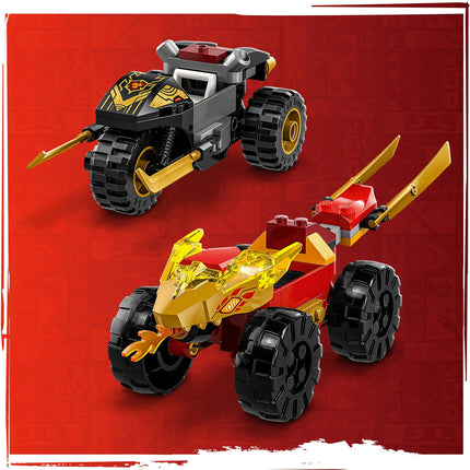 LEGO® NINJAGO® - Kai és Ras autós és motoros csatája (71789)